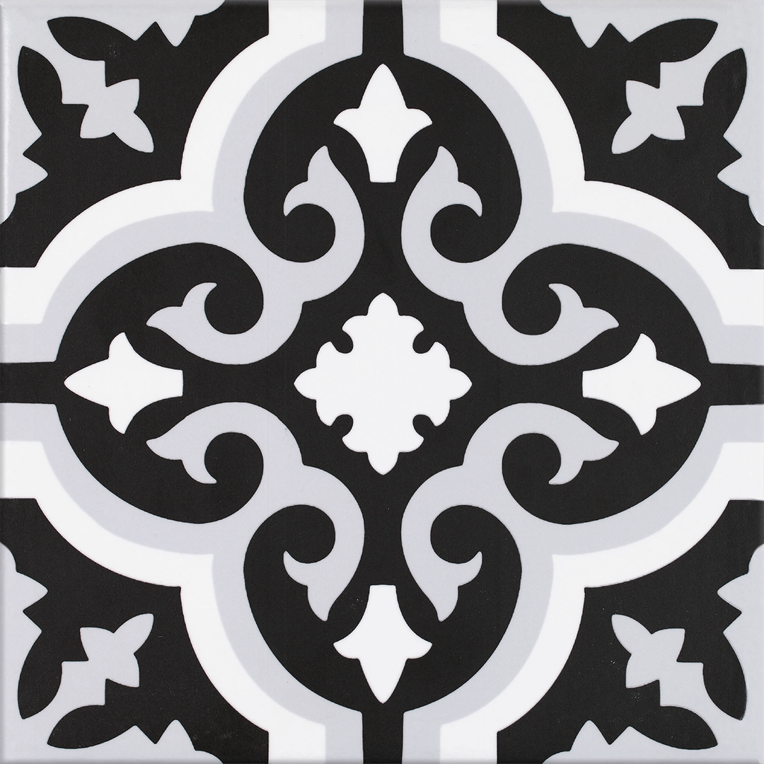 Dekoracyjna Płytka Gresowa Orly Noir Patchwork 20x20 cm