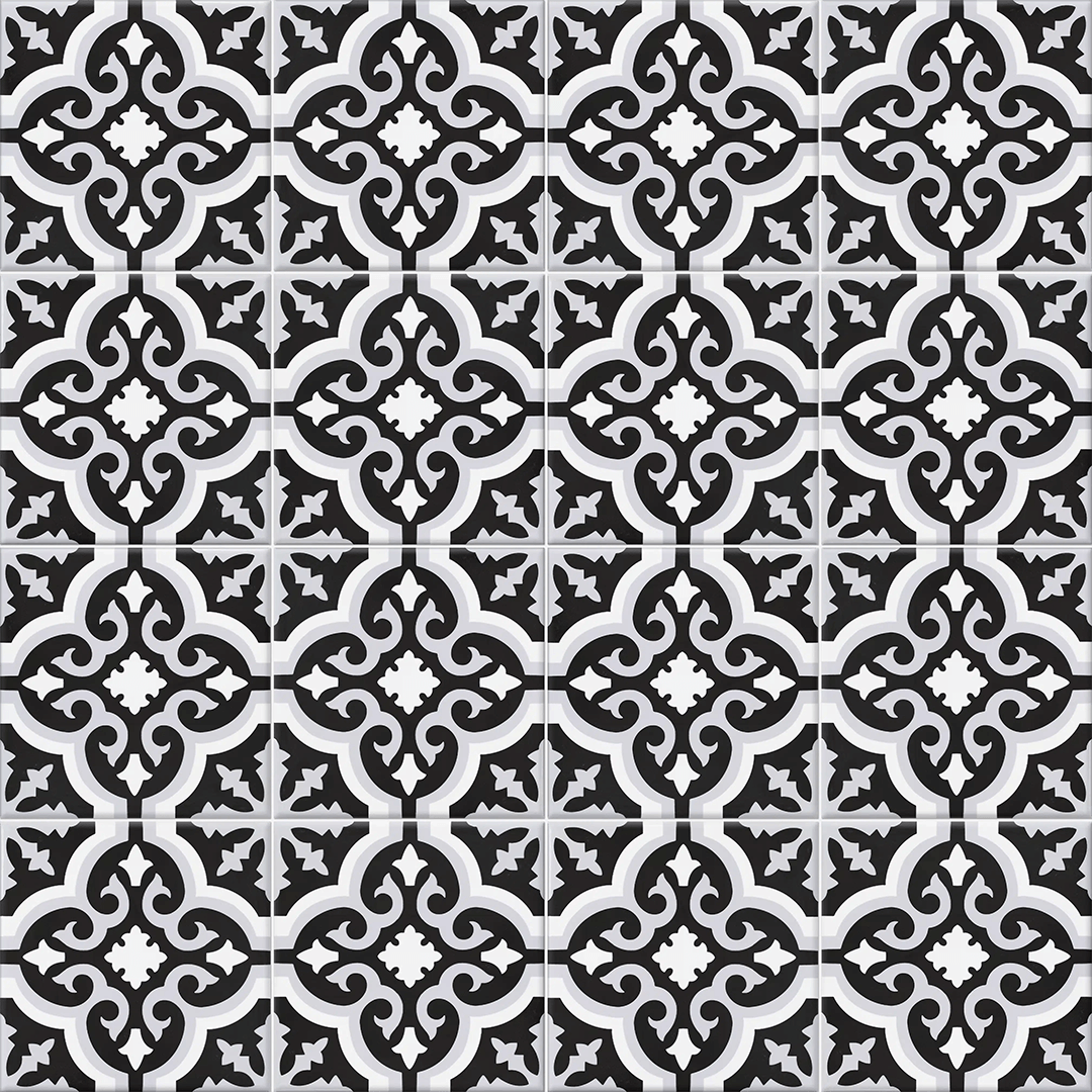 Dekoracyjna Płytka Gresowa Orly Noir Patchwork