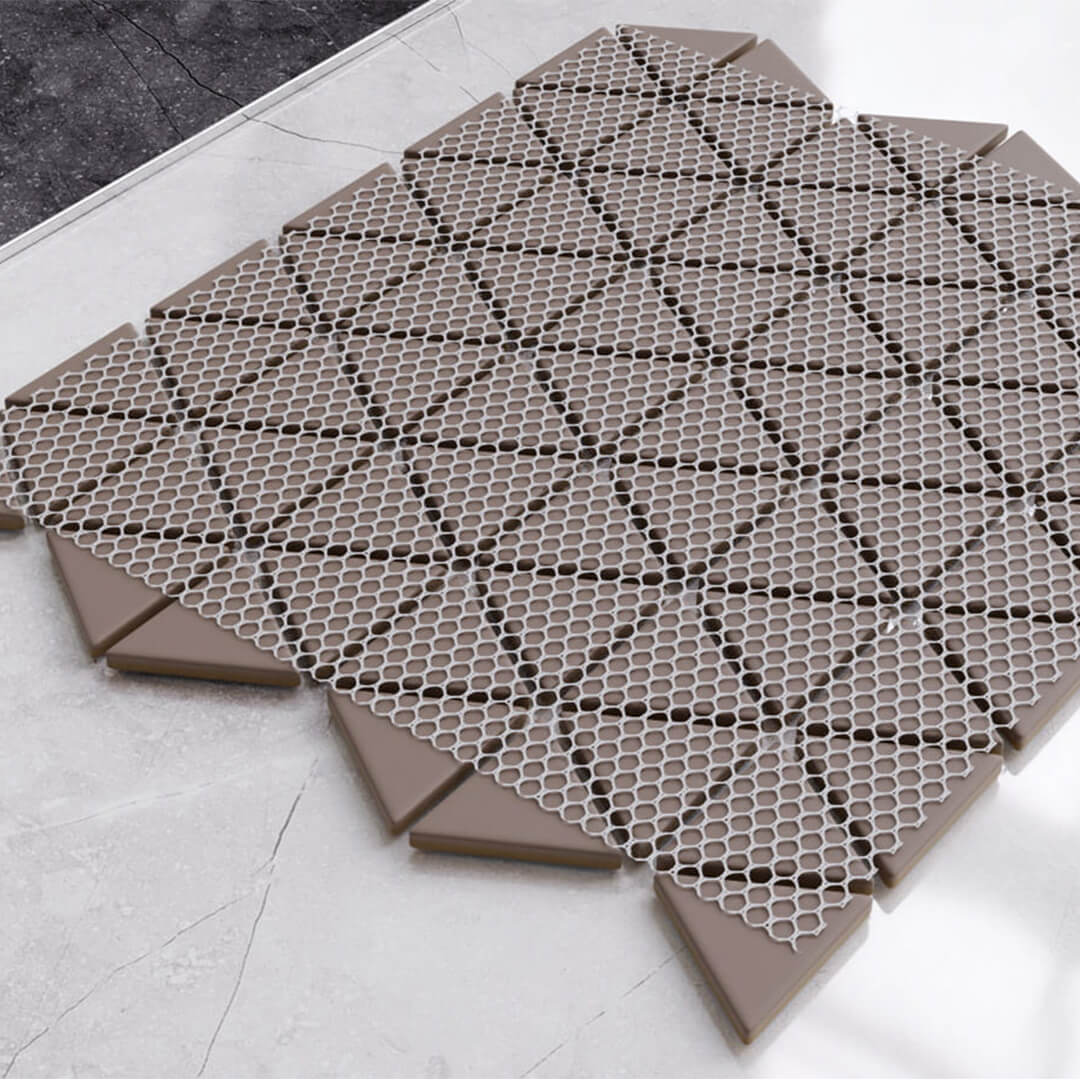 MOZAIKA CERAMICZNA TRIANGLE BLANKET SOFT CREMA BIAŁA Siatka