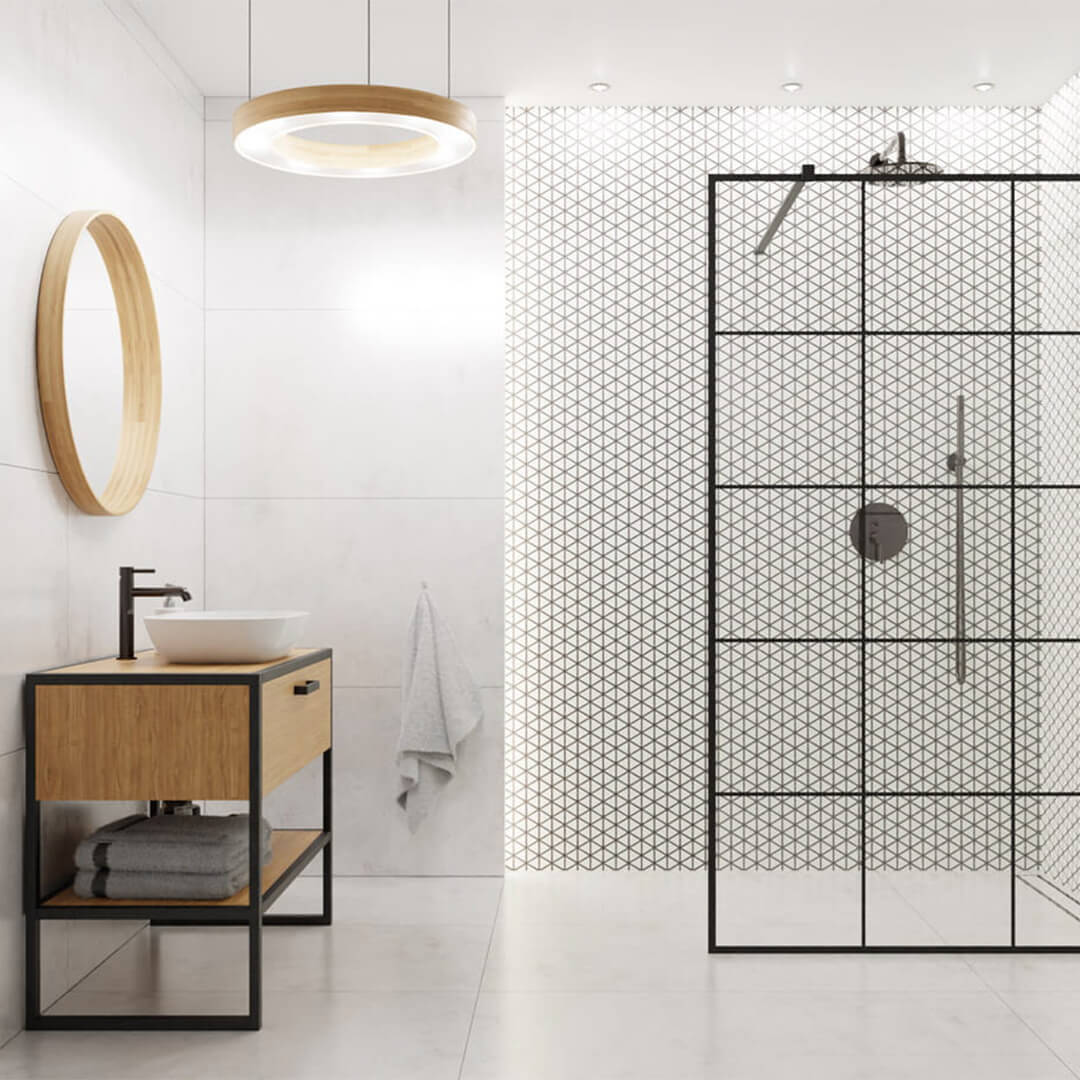 MOZAIKA CERAMICZNA TRIANGLE BLANKET SOFT CREMA BIAŁA lazienka