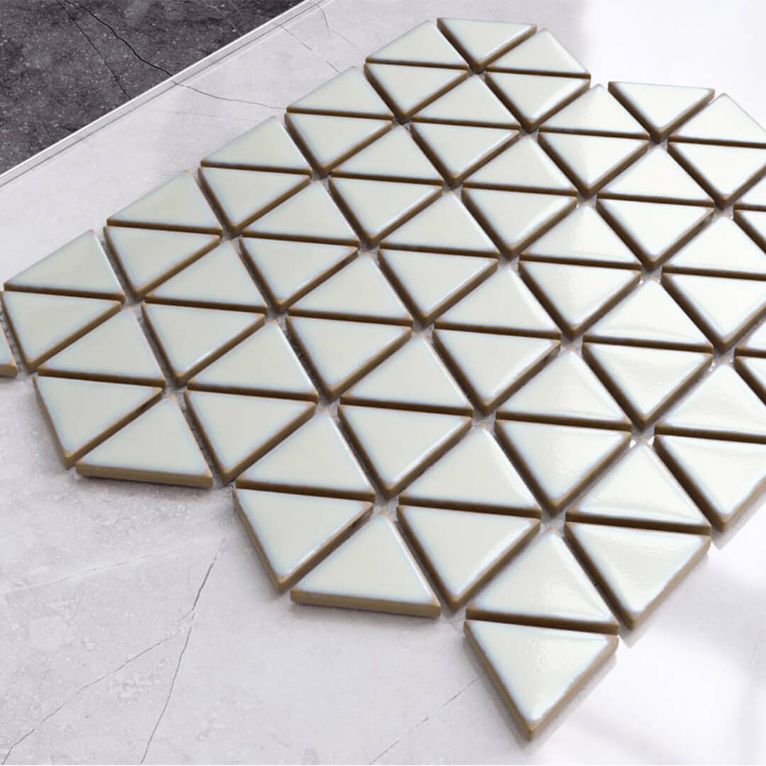 MOZAIKA CERAMICZNA TRIANGLE BLANKET SOFT CREMA BIAŁA wzor