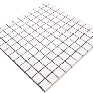 Mozaika ceramiczna biała super white matowa kostka 2.5 30x30cm