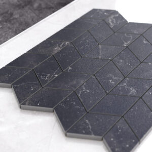 Mozaika gresowa chevron romb leza black 2