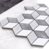 Mozaika gresowa diamond romb biała szara 3D lappato