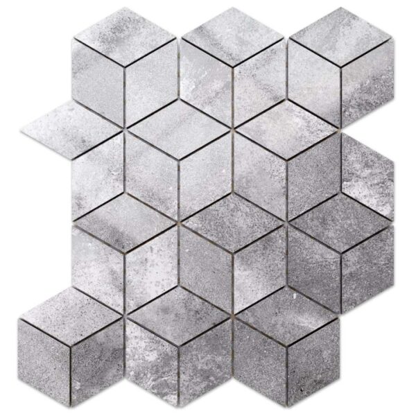 Mozaika gresowa diamond romb ciemna szara POLER