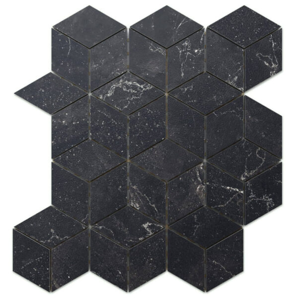 Mozaika gresowa diamond romb leza black lappato