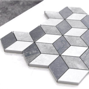 Mozaika gresowa diamond romb szara 3D
