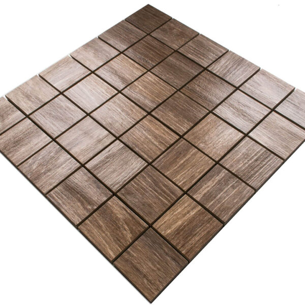 Mozaika gresowa natural wood drewnopodobna brązowa b kostka 4.8 cm