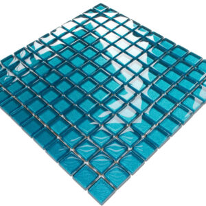 Mozaika szklana azzuro metalic niebieska 30×30 cm
