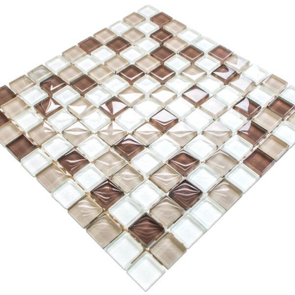 Mozaika szklana cappuccino coffe perła mix 30×30 cm