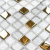 Mozaika szklana frozen gold 30x30cm 8mm B