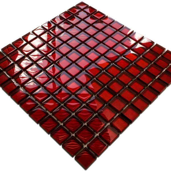 Mozaika szklana karmazyn ciemny, bordo 30x30 cm 8 mm