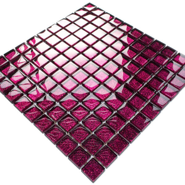Mozaika szklana lila brokat 30×30 cm 8 mm