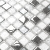 Mozaika szklana lustrzana chrom ice white 30x30 cm 8 mm B