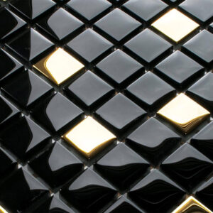 Mozaika szklana nero gold 30x30 cm 8 mm B