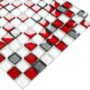 Mozaika szklana perła karmazyn grafit 30×30 cm 8 mm