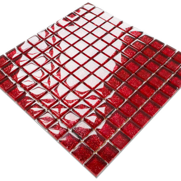 Mozaika szklana red brokat (czerwona brokat) 30×30 cm 8 mm
