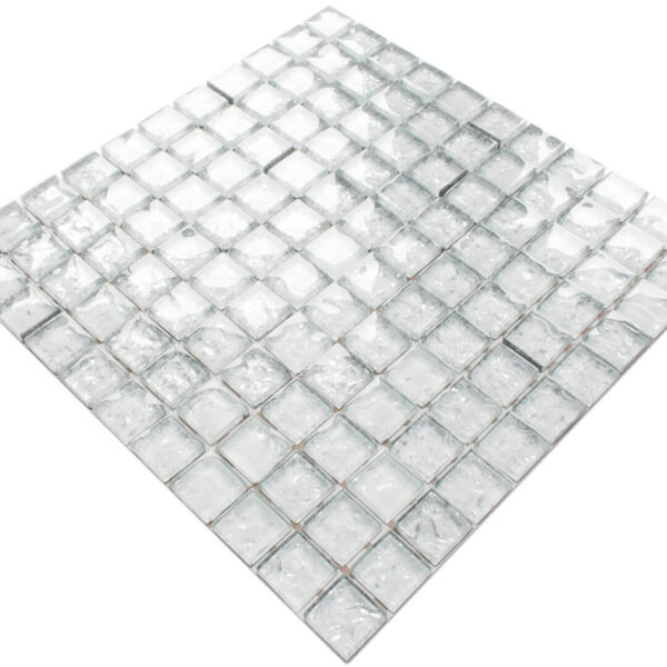 Mozaika szklana silver frozen 30x30 cm 8 mm