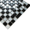 Mozaika szklana spotlight nero silver brokat 30×30 cm 8 mm