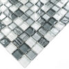 Mozaika szklana srebrna biała perła szara zebra mix C
