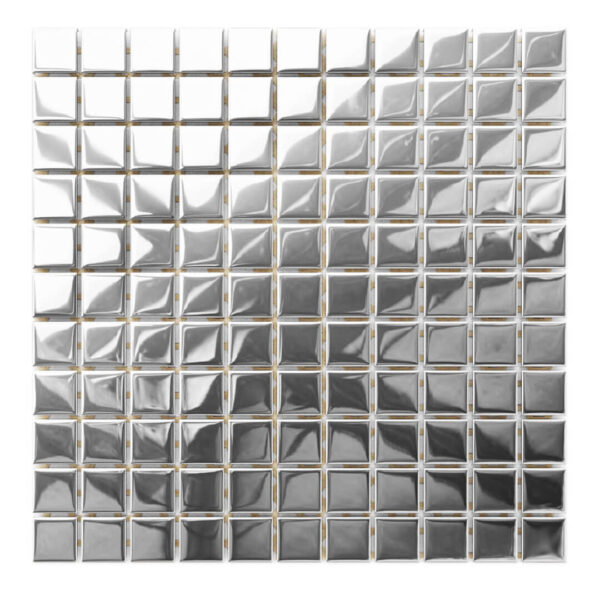 Mozaika szklana srebrna silver chrom metalizowana 30x30cm 8mm