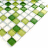 Mozaika szklana zielona zefir perła biała mix C