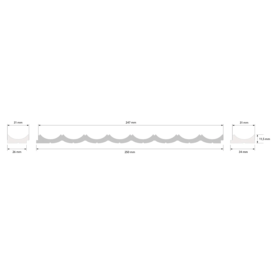 Panel ścienny WP002 Lumio Rysunek techniczny