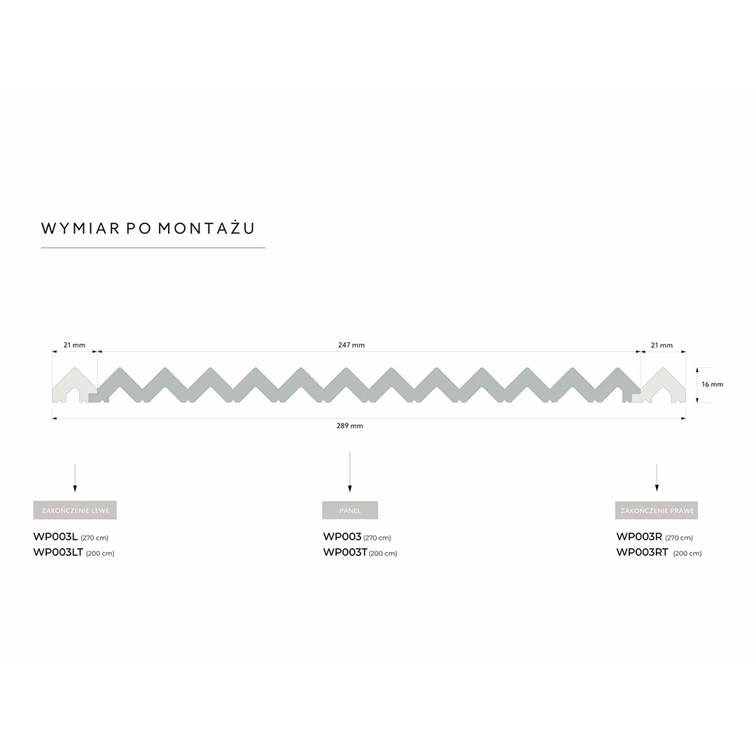 Panel ścienny WP003 Vivid Rysunek techniczny 2