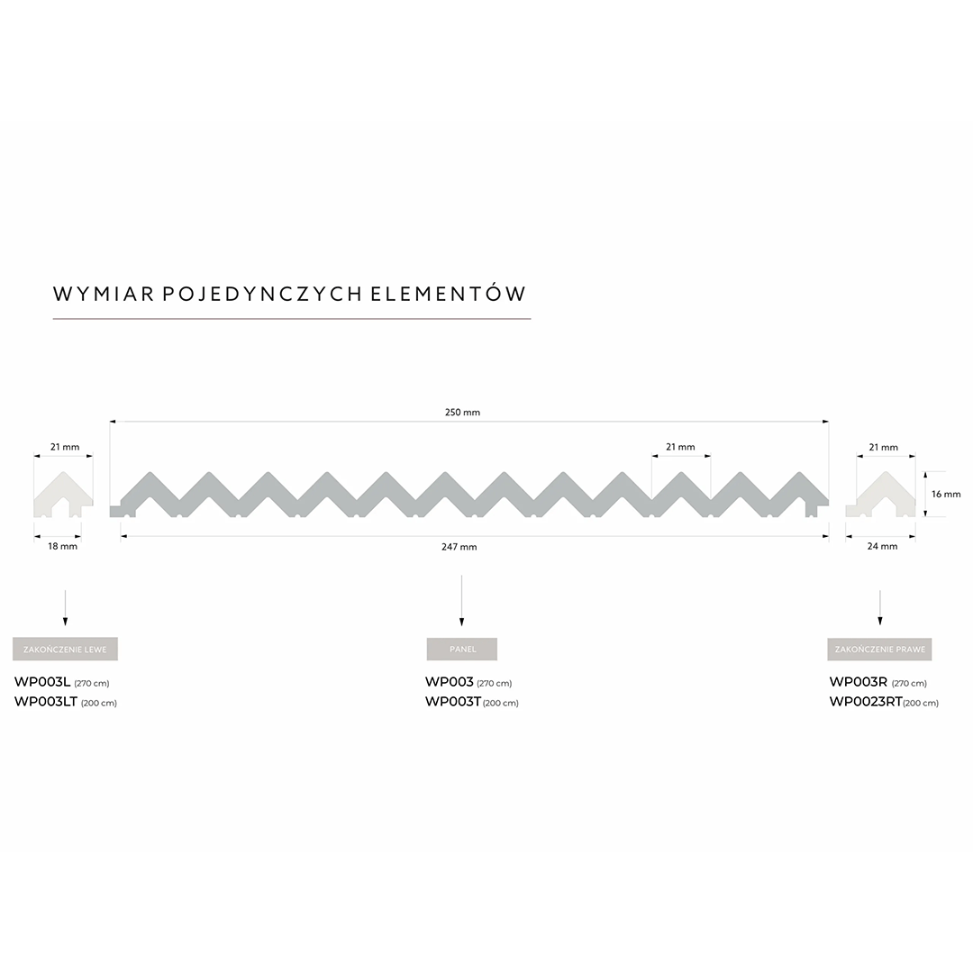 Panel ścienny WP003 Vivid Rysunek techniczny