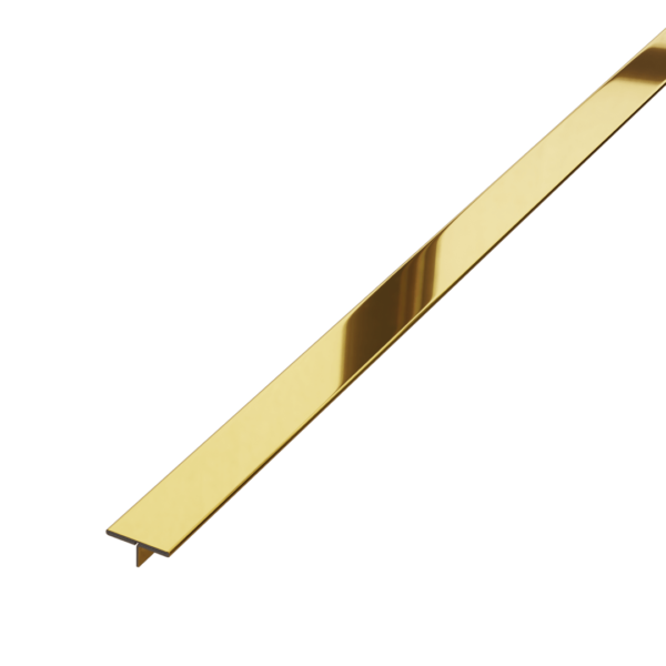 Profil T teownik dekoracyjny stalowy złoty polerowany