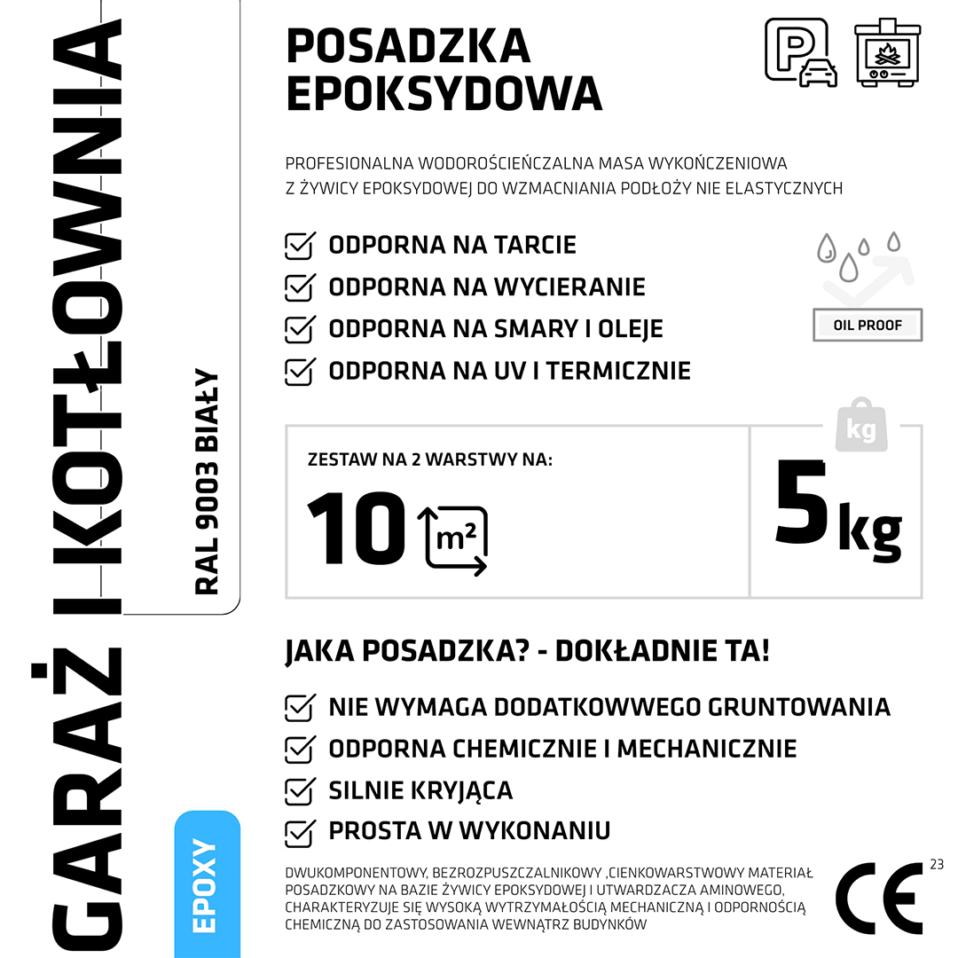 ŻYWICA EPOKSYDOWA NA POSADZKĘ GARAŻ ZESTAW NA 10m2 BIAŁY